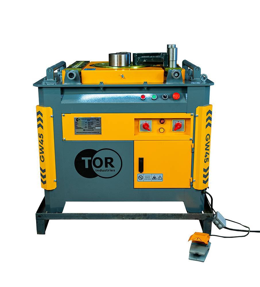 Станок для гибки арматуры 45/40мм 4кВт с доводчиком, рег. боковые упоры TOR GW45A PRO