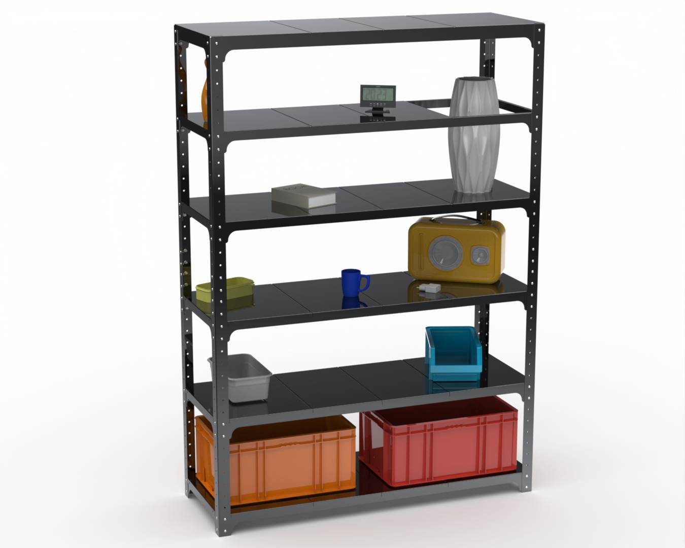 Стеллаж Metalex Kit Comfort 2400х1600х600 6-ть полок (чёрный)