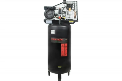 Компрессор VERTON Air AC-100/420V вертикальный бак, масляный ременной 420л/мин,100л,12бар, 2,5кВт, 230В, рапид 01.12210.13370