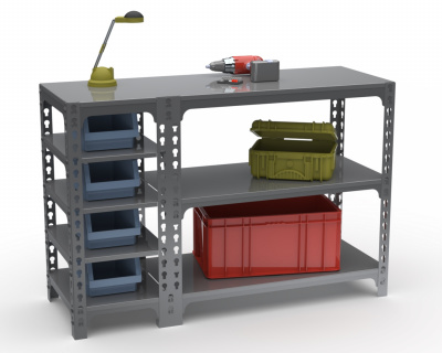 Стол-верстак Metalex с боковыми полками