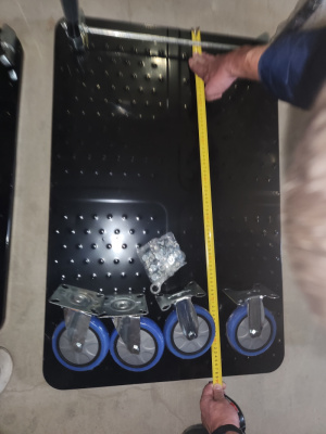 Тележка платформенная 650 кг TOR PH650 (890x590) со складной ручкой (пластиковые колеса 125 мм)